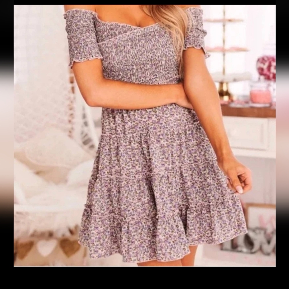 Storia floral smoked tiered dress